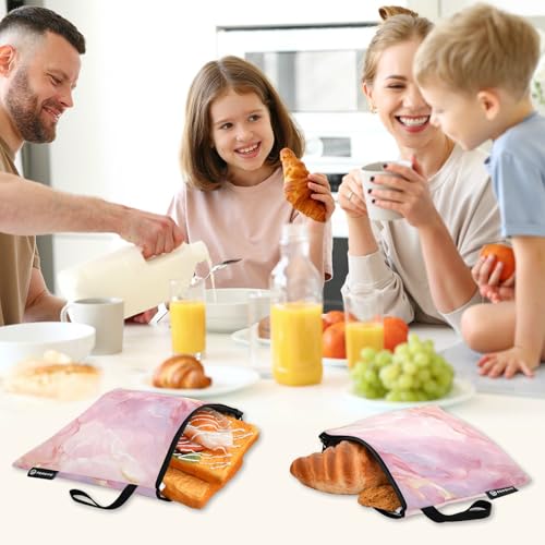 Bolsas Reutilizables con Cierre Rosa Dorado Mármol 3 Pzs miniatura 7