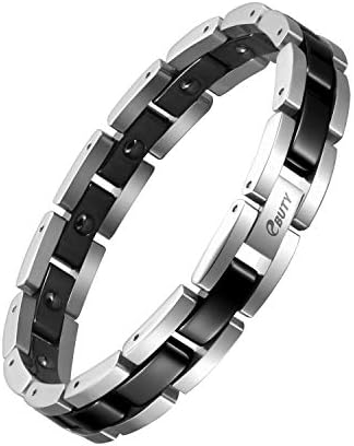 EBUTY Black Ceramic Magnetic Bracelet Men Germanium Hematite Christmas Gifts