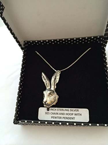 Pendentif lièvre argent 925 chaîne 45cm collier fait main bijou