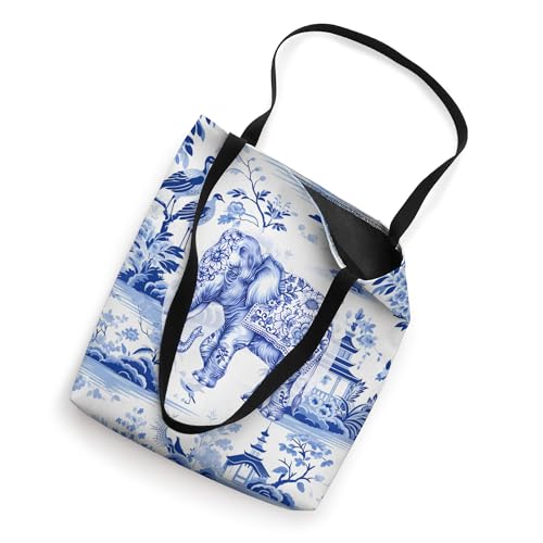 Bolso Tote con patrón chinoiserie azul y blanco miniatura 2