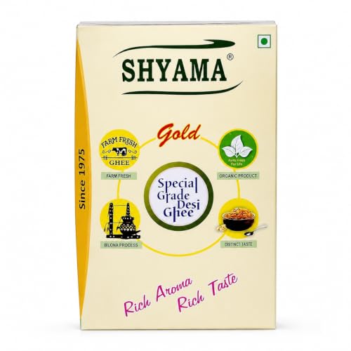 Image of SHYAMA GHEE Desi Buffalo Ghee 1 Litre | Traditional Method Buffalo Ghee | Pure and Natural Nutritious Ghee with Rich Aroma (Pack of 1, 1 Litre)