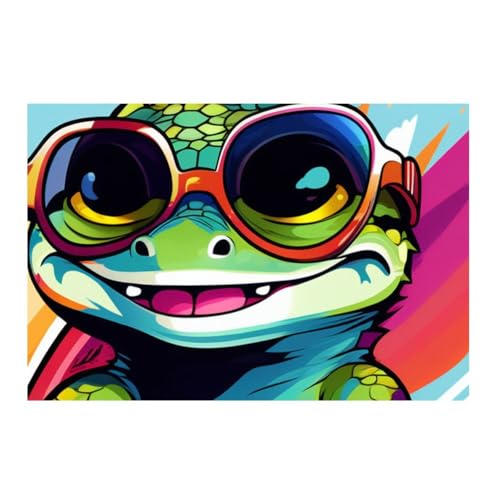 Quadro da parete Geco da un'illustrazione pop art su vetro acile senza cornice in vetro acrilico 60 x 40 cm