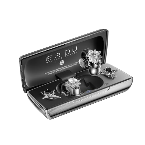 ERDU Starry Ear Cuff Wireless Headphones Jewelry Open Ear Clip-on Earbuds 30H Playtime Bluetooth 6.0 Earring Earphones for Women 2 Pairs Interchangeable Magnetic Crystals