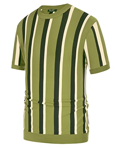 Pj Paul Jones Men's Summer Short Sleeve Elastic Pullover Outdoor Lightweight Sweater M Green #TOP1