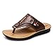 Produktbild Flip-Flops für Herren, Sommer-Sandalen aus Metall rutschfestes Leder für Fitness und Entspannung am Strand,b,42
