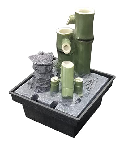 Image of GTC Designer Polyresin Tabletop Decorative Home Decor Water Fountain Waterfall Showpiece for Home Outdoor Garden Decoration House (G 9071)