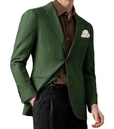 VENNYNG Men's Linen Casual Blazer Sport Coats Dress Formal Wedding Suit Jacket Lightweight Jackets for Summer