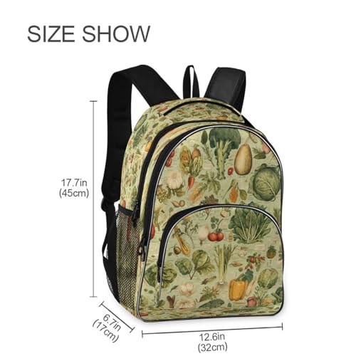 Water-Resistant Vintage Vegetables Backpack - Lightweight Laptop Backpack with 15.6" Compartment, Durable Commuter Backpack for Work & Outdoor（79）4