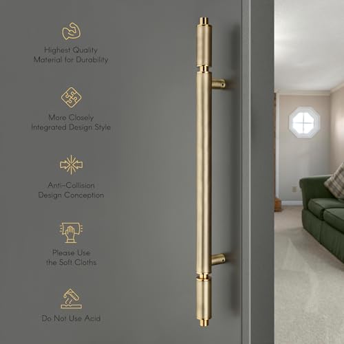 Image of LAPO Stainless Steel Main Door Handle 28 Inch | Antique PVD Gold Finish Heavy Duty Pull Handle | Hole to Hole Size 18 Inch | Durable Entrance Handle for Home & Office | 3 Years Warranty