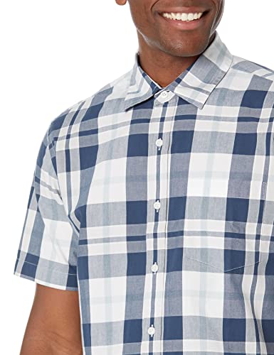 Image of Amazon Essentials Men's Regular-Fit Short-Sleeve Poplin Shirt, Collared, Washed