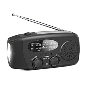 spier Draagbare noodweerradio, dynamo op zonne-energie, handslinger-radio met led-zaklamp, SOS-alarm, 1000 mAh accuvermogen, 1 W leeslamp, met USB-aansluiting voor wandelen, kamperen, outdoor en noodgevallen