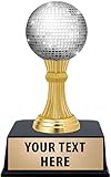 Crown Awards Disco Ball Trophies with Custom Engraving, 6' Personalized Glimmer Ball Dance Trophy On Black Base 1 Pack