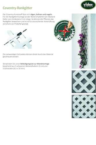 Videx-Rankgitter Spalier Coventry-Classic, Kunststoff weiß, 60 x 120cm