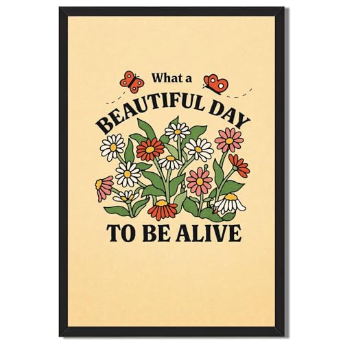 Vintage Floral Wall Art Print What a Beautiful Day to