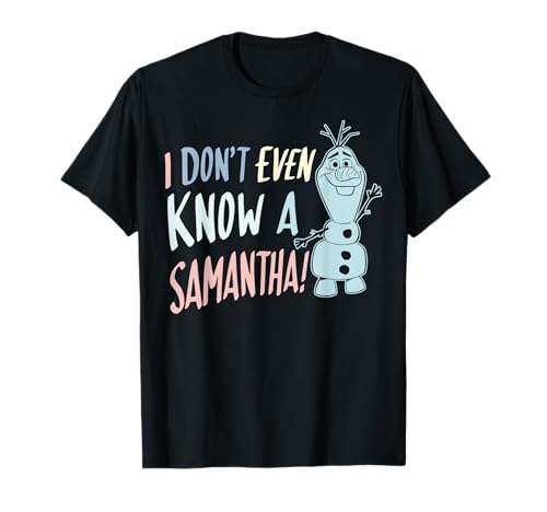 T-shirt Olaf Samantha de La Reine des Neiges 2 en coton noir pour fan de Disney