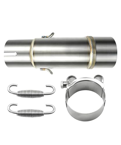 Motorcycle Exhaust Mid Pipe with Clamps,Exhaust Muffler Adapter Connect Pipe Compatible with Kawasaki EX250 EX300 Z250 Z300,Ninja 250 Ninja 300 2018-2022 Ninja 650 2018-2022 Ninja 400 Z400 2017-2022
