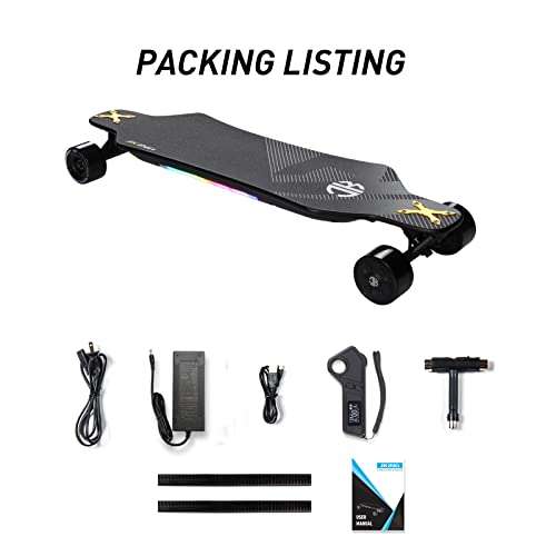 Electric Skateboard Electric Longboard With Remote Control Electric Skateboard,900W Hub-Motor,26 Mph Top Speed，21.8 Miles Range,4 Speed Adjustment，Max Load 330 Lbs,12 Months Warranty #TOP5