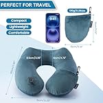 Inflatable Travel Neck Pillow for Airplane Sleeping Blow Up Neck Support Air Pillow Traveling on Plane Long Flights Washable - Image 2