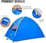 EchoSmile 3 Person Beach Tent Sun Shelter, UPF 50+ Beach Sun Shelter Canopy Tent, Lightweight & Portable Easy Set up for Camping & Parties,Blue
