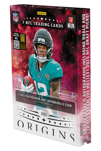 2025 Panini Origins Football Hobby Trading Card Box (1 Rookie Jersey Autograph Per Box)