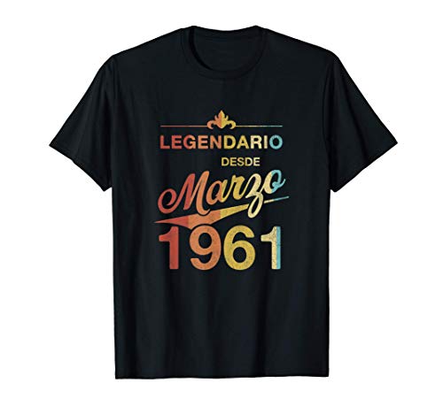 Regalo de 60 años 60 cumpleaños Nacido en marzo de 1961 Camiseta