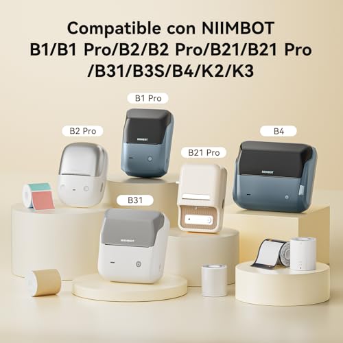 Miniatura 9 de Niimbot 3 Rollos Etiquetas De 50 X 30 Mm Para Impresoras De Etiquetas B1, B21, B21 Pro Y B3s,Impermeables Y Resistentes Al Aceite, Personalizables Y Editables Para El Hogar,La Escuela Y La Oficina