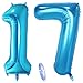 Produktbild 2 Luftballons Zahl 17, Nummer Luftballon Blau Mädchen Junge Jungs,40" Riesen Aufblasbar Helium Folienballon Blue Ballons Figuren für Geburtstag 17.Jahre Kinder Jungen Party Dekoration (xxxl 100cm)