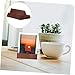 DOITOOL Versatile Wooden Display Stand for Cards Calendars and Mobile Phones Dual Slot Organizer for Desk Sturdy Walnut Finish for Photos and Notes