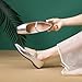 Stunner Women's Mary Jane Flats Fashion Square Toe Soft Ballet Flats Comfort Leather Office Driving Flats Silver 41(9)