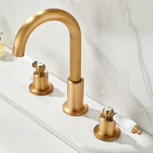 Robinet mitigeur lavabo 3 trous anti-calcaire en laiton pour entretien facile