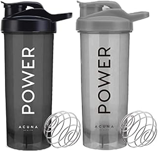 POWER Shaker Bottle For Protein Powder 700 ml (Pack Of 2) With Mixer Ball, BPA Free Leak Proof Screw On Lid, Secure Drink Flip Cap, Sports Gym Supplement Protein Powder Blender Bottle (Grey/Black)
