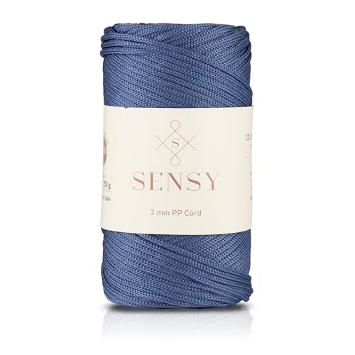 3 Mm - 250 g Polyester Makrome Ipi 120 M Polyester Makrome Ip Supla Ip ve Çanta Ipliği (Kot Mavisi)