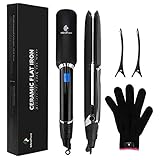 MiroPure Flat Iron, 1.5-inch-wide Ceramic Plate Hair Straightener with LCD Display, Auto-off Feature and 11 Heat Settings for All Hair Types