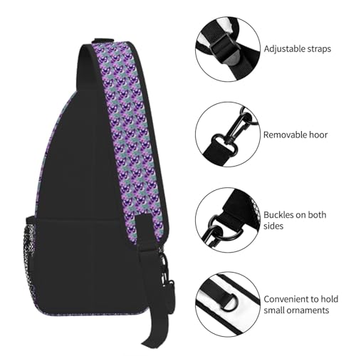 Bolsa cruzada de mariposas moradas elegante bandolera diagonal ligera para senderismo y paseos 7
