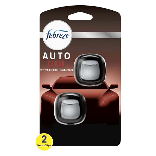 Image of Febreze AUTO Air Freshener Vent Clip Ember, 07 oz. Car Vent Clip, Pack of 2 (CEDAR)
