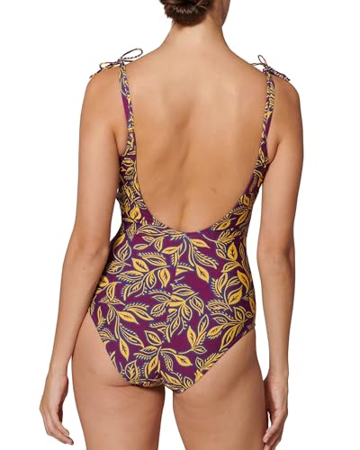Simone Perele - Maillot de Bain 1 Pièce sans Armature - Maillot de Bain Femme Confortable avec Bonnets Mousse - Dos Echancré - Idéal Grande Taille - Imprimé Violet Agadir – vue 5