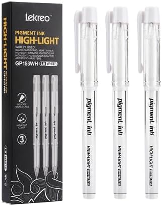 Lekreo White Ink Gel Pen Set