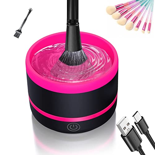 Sogue Electric Makeup Brush Cleaner With Silica Gel Mat Bowl Portable Automatic Usb Type-C 5V 1A Cosmetic Make Up Brush Cleaner Machine Tools, Beauty Brushs Cleaner Powered Washer (Purple) #TOP24