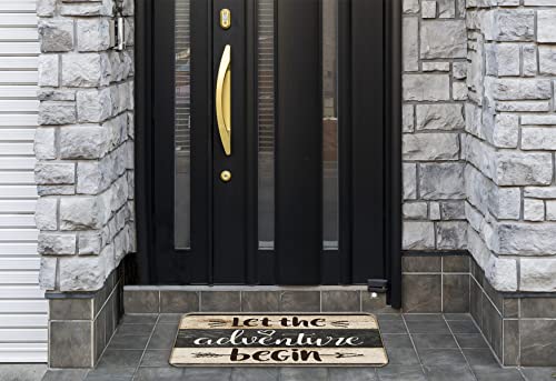 Nogrit Rustic Let The Adventure Begin Door Mat Doormat 17X30 Inch Camping Door Mat For Home Rv Cabin Outside Inside Front Door Entrance,Camping Gifts For Campers Camping Lovers Adventurers #TOP1