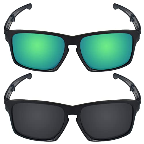 Image of Galvanic Replacement Lenses for Oakley Sliver OO9262 Sunglasses - Jade + Black Polarized - Combo Pack
