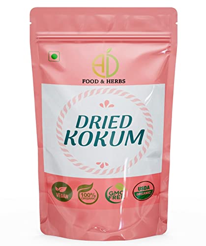 A D Food & Herbs Organic Dried Kokum Rind/Gracinia indica/Malabar Tamarind Dried Rind For Curries & Dishes (200 Gms)