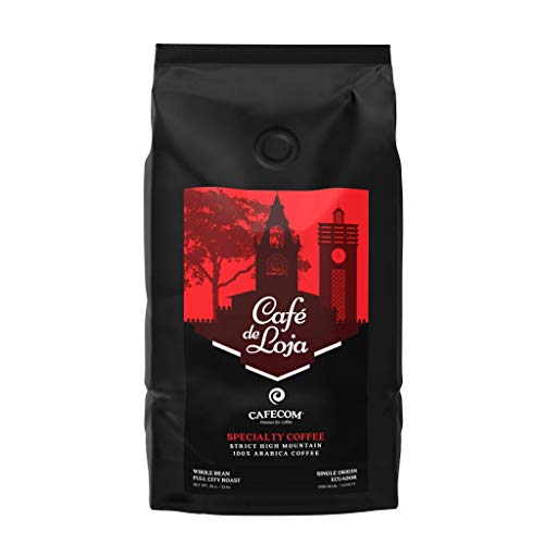 Cafe de Loja AWARDED Specialty Coffee - Medium to Dark Roast - Single Origin - Premium Organic Whole Beans - 32 OZ
