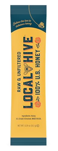Image of Local Hive Honey Packets, Raw & Unfiltered, 100% US Honey, 10 Pack | Single-serve raw US honey packets for running, travel, tea, coffee & lunchboxes, no mess natural sweetener