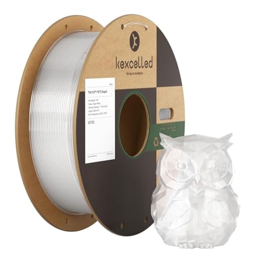 kexcelled Rapid PETG Filament 1.75mm Clear PETG High Speed Up to 400mm/s 3D Printer Filament 1kg,Highly Fluid Fast Printing,Fit Most FDM Printers,Transparent