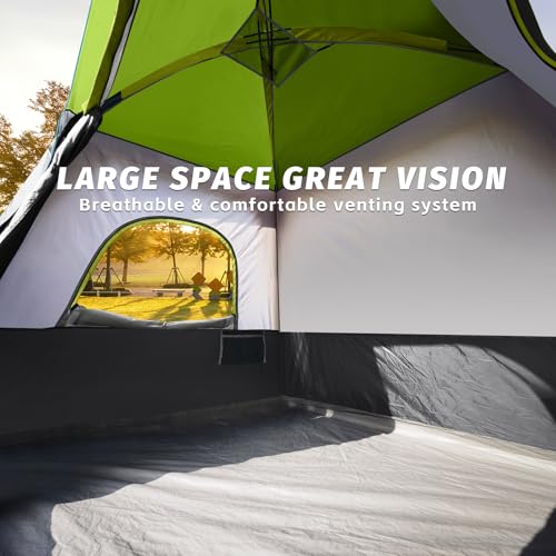 Image of UNP 2 /4 /6 /8 Person Tent, Portable Cabin Tent, Camping Tent 4-Person Easy Set Up, Waterproof with Top Rainfly for Outdoor Camping /Hiking