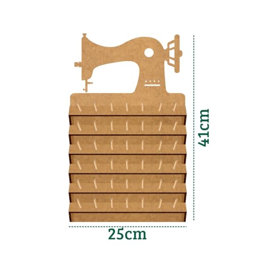 Suporte Organizador Decorativo Carretel Linha Bobinas 42 Pinos Mdf Máquina De Costura