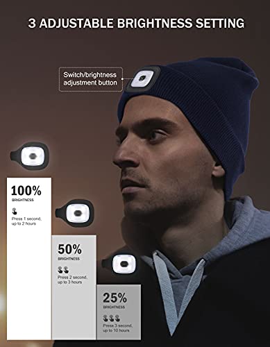 Gorro LED recargable unisex de invierno con luz integrada 5
