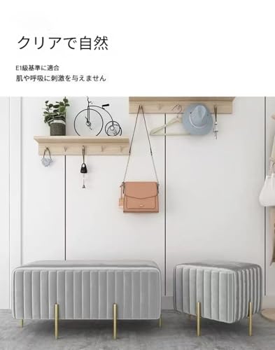 【Sanugov】背もたれ無しスツール 高さ 42cm スチールフレーム ベロア生地クッション 無肘デザイン 足置きオットマン リビング玄関ドレッサー設置対応 一人暮らし向け 多用途 (ダークグリーン,90*40*42cm) [5]