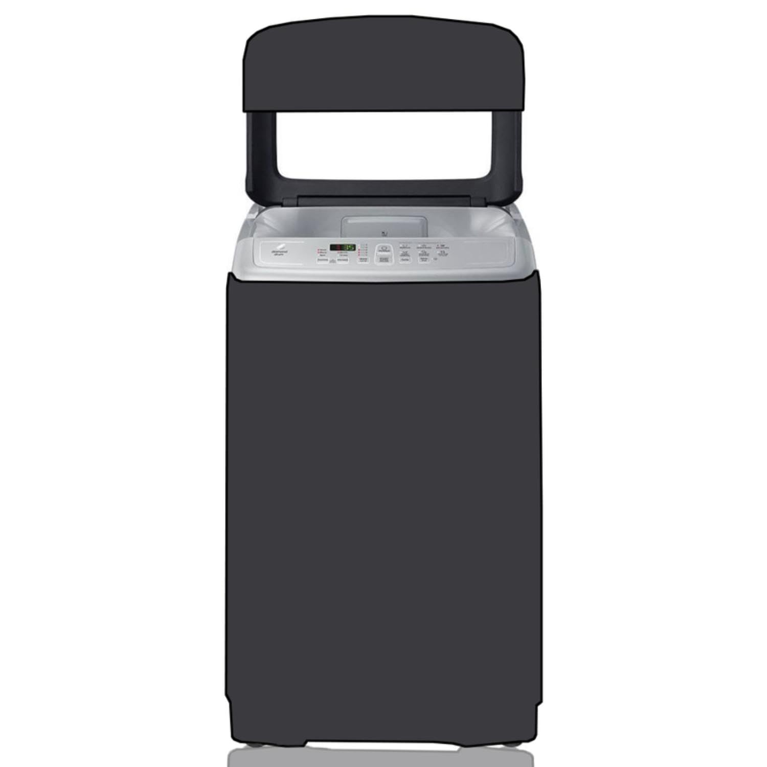 KVAR Ployester Solid Water & Dust Protection Washing Machine Cover Suitable for LG 7.5 Kg Fully Automatic Top Loading with Smart Inverter Technology, T75SKSF1Z Middle Free Silver(270522131/WMGRY)