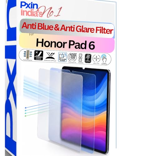 Image of Pxin Tablet Anti Bluelight and Anti Glare Screen Guard compatible with Honor Pad 6 | BLUV Lightblock Tech | Scratch Proof | Prevents bluelight | Eye Protection | No Dry Eyes